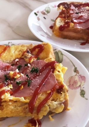 フライパンでチーズハム卵トースト-レシピのメイン写真