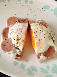 レンジでハムエッグ-レシピのメイン写真