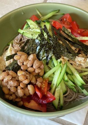お昼ご飯に野菜ぶっかけ冷やし蕎麦-レシピのメイン写真