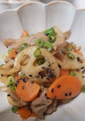 お二人さんの☆レンコンと鶏肉の炒め煮！-レシピのメイン写真