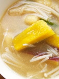 さつま芋とえのきの味噌汁♪食物繊維沢山-レシピのメイン写真