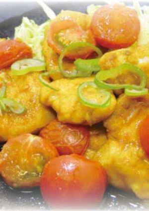 鶏肉とミニトマトの照り焼き〜カレー風味〜-レシピのメイン写真