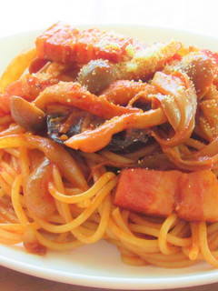 ベーコンと茄子ときのこの和風トマトパスタ-レシピのメイン写真