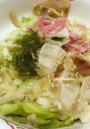 レンジでワンボールのソースぶっかけうどん-レシピのメイン写真