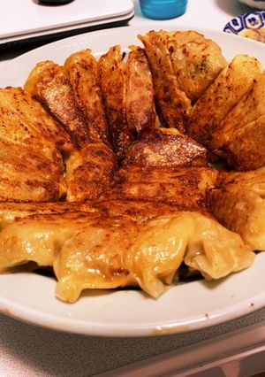 成田名物もつにんにく漬で作る餃子-レシピのメイン写真
