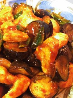☆エビチリ風☆ナスと鶏むね肉炒め-レシピのメイン写真