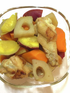 秋の根菜と手羽元の甘酢煮-レシピのメイン写真