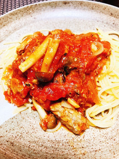 サバ缶使ってトマトパスタ-レシピのメイン写真