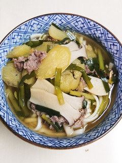 茄子とニラ、牛肉のうどん-レシピのメイン写真