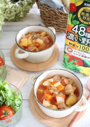 野菜ジュースでミネストローネ-レシピのメイン写真