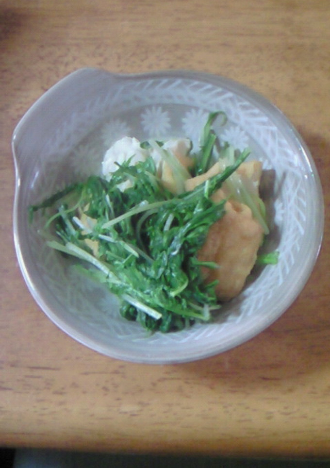 シャキシャキ水菜と厚揚げのサッと煮-レシピのメイン写真