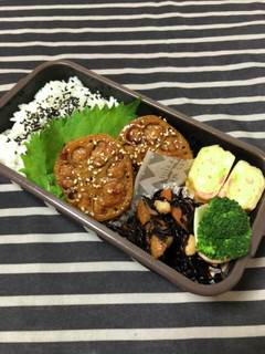 男子高校生弁当★62 蓮根ひき肉挟み焼き-レシピのメイン写真
