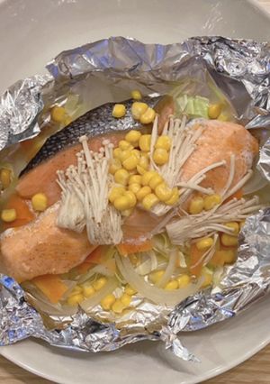 鮭のホイル焼き(ヘルシオ使用)-レシピのメイン写真