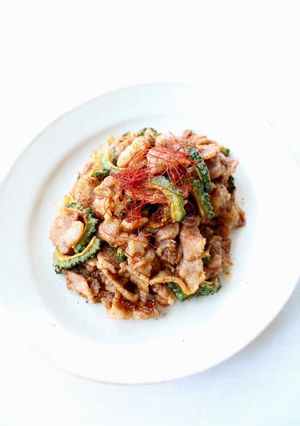 セミドライで【豚とゴーヤの香味たれ炒め】-レシピのメイン写真