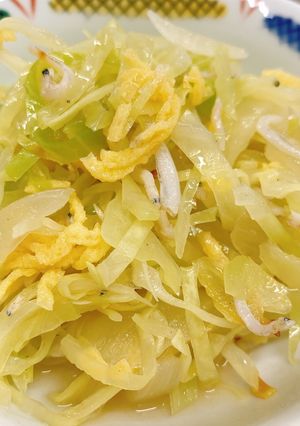 【病院】ちりめんときゃべつ炒め【朝食】-レシピのメイン写真