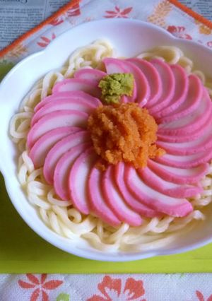 醤油うどん風冷やしうどん19～明太＆蒲鉾-レシピのメイン写真