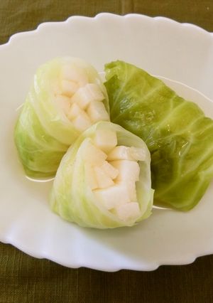 ロールキャベツ風♪自然薯包み蒸し煮-レシピのメイン写真