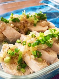 蒸し鶏の香味塩麹ソースかけ-レシピのメイン写真