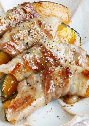 かぼちゃの肉巻き甘酢照り焼き-レシピのメイン写真
