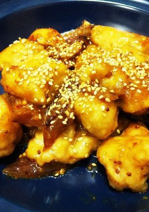 簡単メイン♪鶏と玉ねぎの粒マスタード炒め-レシピのメイン写真