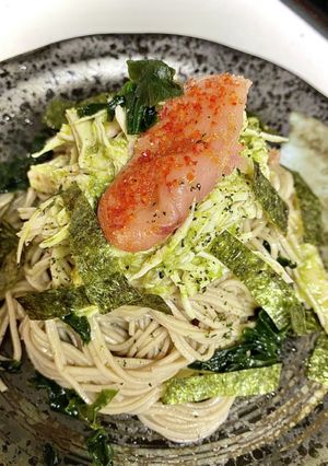 バジル明太子チキンと和風ポン酢和え蕎麦-レシピのメイン写真