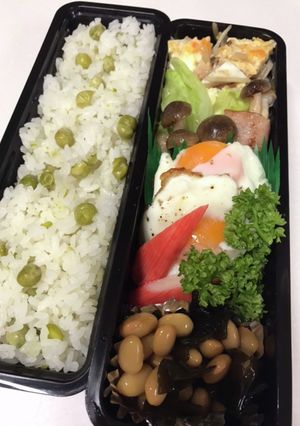 季節はずれ豆ごはんのお弁当♬-レシピのメイン写真