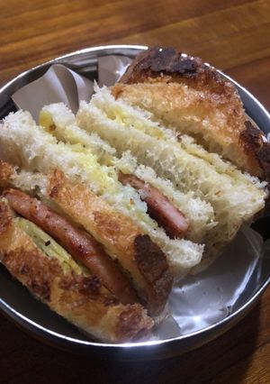 ハムステーキとハッシュドポテトのサンド-レシピのメイン写真