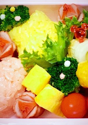 簡単！！幼稚園お弁当　お花と星-レシピのメイン写真