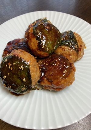 しいたけの肉詰め大葉のせ♪甘辛照り味-レシピのメイン写真
