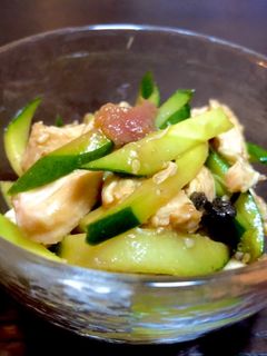 鶏肉と胡瓜の梅サラダ-レシピのメイン写真