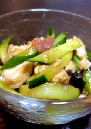 鶏肉と胡瓜の梅サラダ-レシピのメイン写真