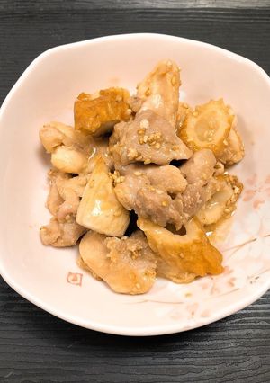節約簡単♪鶏肉とちくわの胡麻味噌炒め-レシピのメイン写真