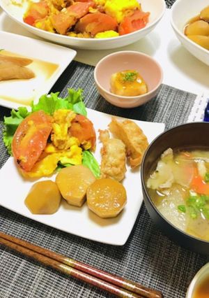 今日のおかずはカレイの煮付けメイン献立-レシピのメイン写真