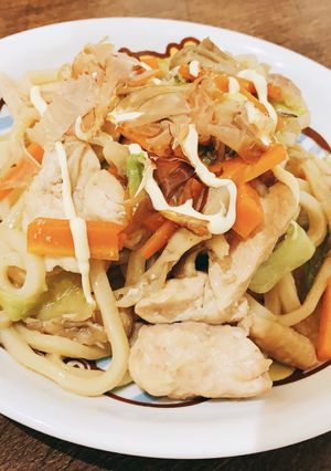 とり鶏醤油マヨ焼きうどん-レシピのメイン写真