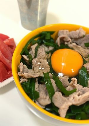 ニラ肉蕎麦(卵のっけ)-レシピのメイン写真
