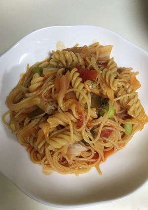 分量自在!トマトスープパスタ-レシピのメイン写真