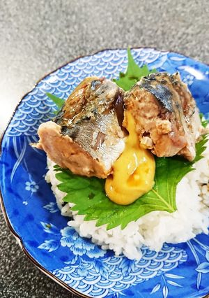◇簡単ランチ◇辛子醤油で食べるサバ缶丼-レシピのメイン写真