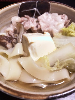 豚しゃぶの一人鍋〆はきしめん!-レシピのメイン写真