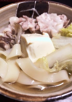 豚しゃぶの一人鍋〆はきしめん！-レシピのメイン写真