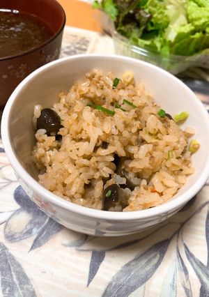 お箸が止まらない！ナスと肉味噌のご飯♪-レシピのメイン写真