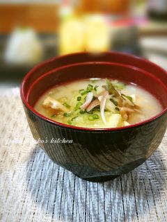 茄子 油揚げ 豆腐 の味噌汁-レシピのメイン写真