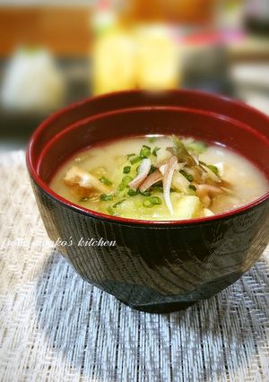 茄子 油揚げ 豆腐 の味噌汁-レシピのメイン写真