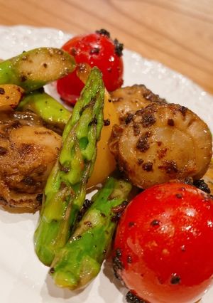 帆立と野菜のアーリオオーリオ[浜納豆]-レシピのメイン写真