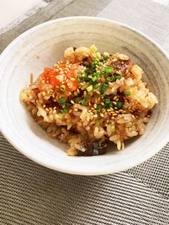 サンマ蒲焼缶トマト炊込みご飯-レシピのメイン写真