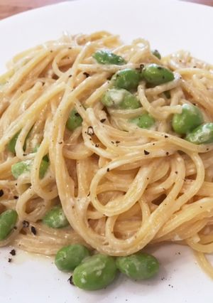 枝豆とアンチョビの味噌チーズパスタ-レシピのメイン写真