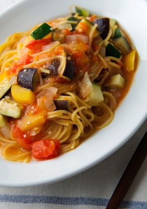 フライパンひとつ！塩麴ラタトゥイユパスタ-レシピのメイン写真