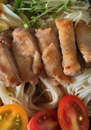 歯ごたえ抜群！親鶏ぶっかけそうめん☆-レシピのメイン写真