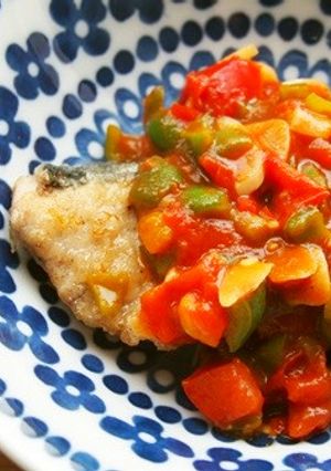 ぶりのソテー♪野菜ケチャップソースかけ♪-レシピのメイン写真
