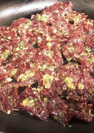 鹿肉塩ネギ焼き-レシピのメイン写真