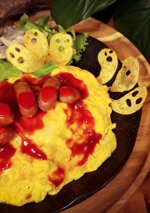 ハロウィンに！魔女ゾンビの手のオムライス-レシピのメイン写真